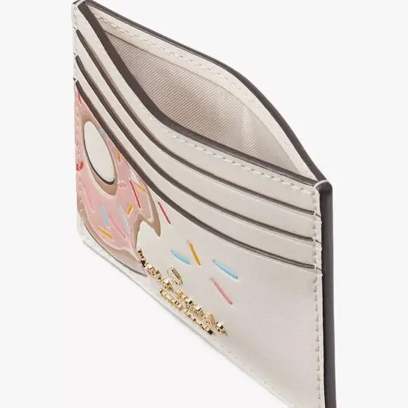 NWT Kate Spade Collectable Coffee Break Donut Small Slim Card Holder - Picture 2 of 4